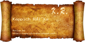 Keppich Réka névjegykártya